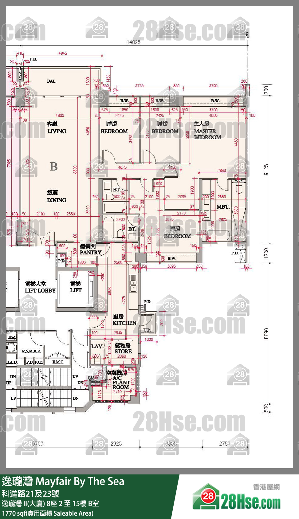 逸珑湾 单位平面图(由 28Hse 提供)