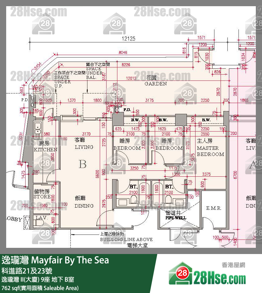 逸瓏灣 I & II  逸瓏灣 II(大廈) 9座 B室 平面圖