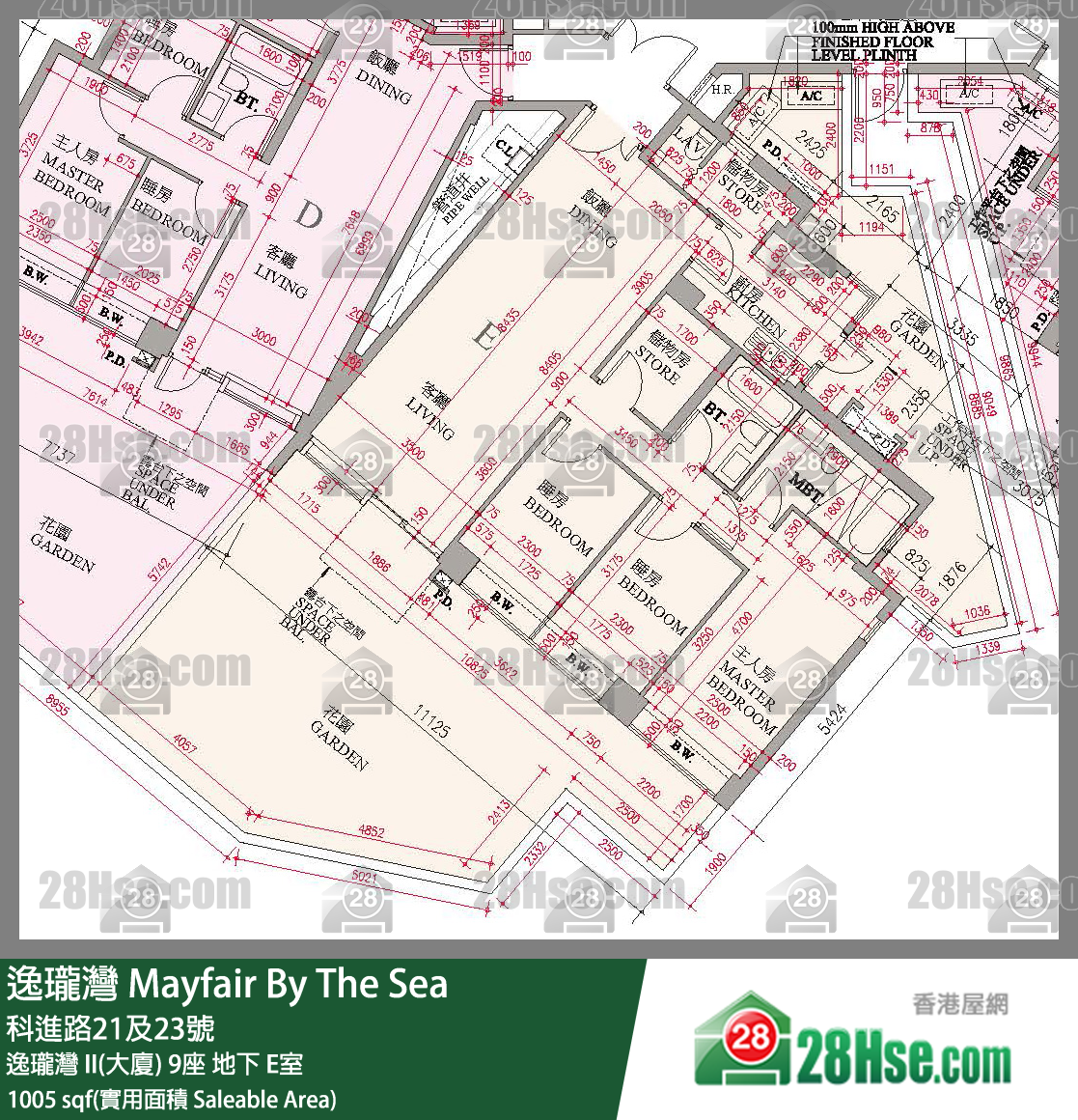 逸瓏灣 I & II  逸瓏灣 II(大廈) 9座 E室 平面圖