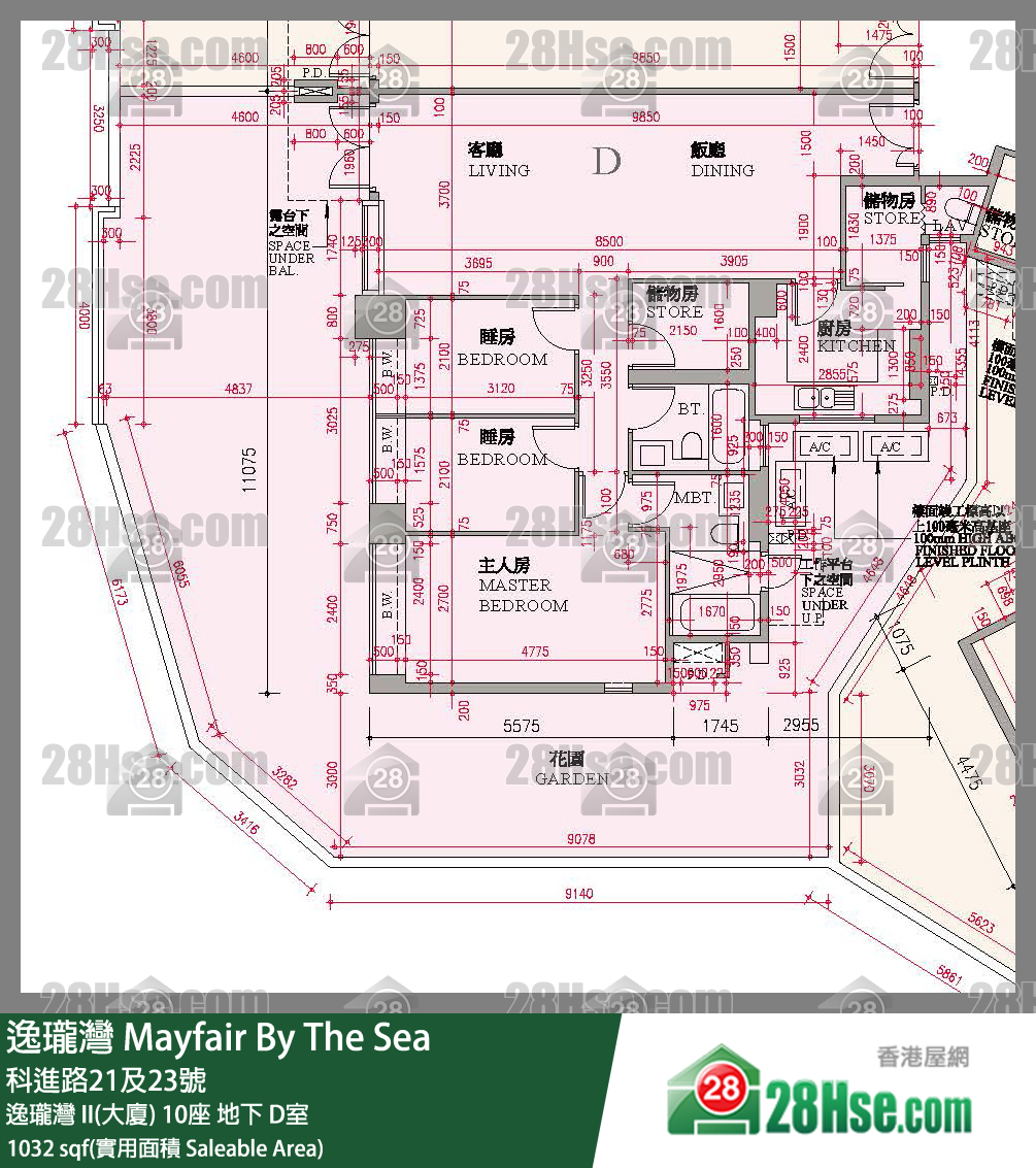 逸瓏灣 I & II  逸瓏灣 II(大廈)10座地下 D室 平面圖