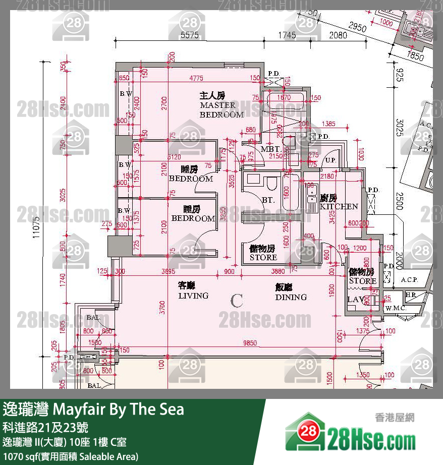 逸瓏灣 I & II  逸瓏灣 II(大廈)10座1樓 C室 平面圖
