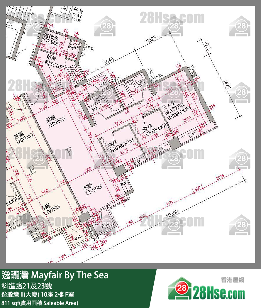 逸瓏灣 I & II  逸瓏灣 II(大廈)10座2樓 F室 平面圖