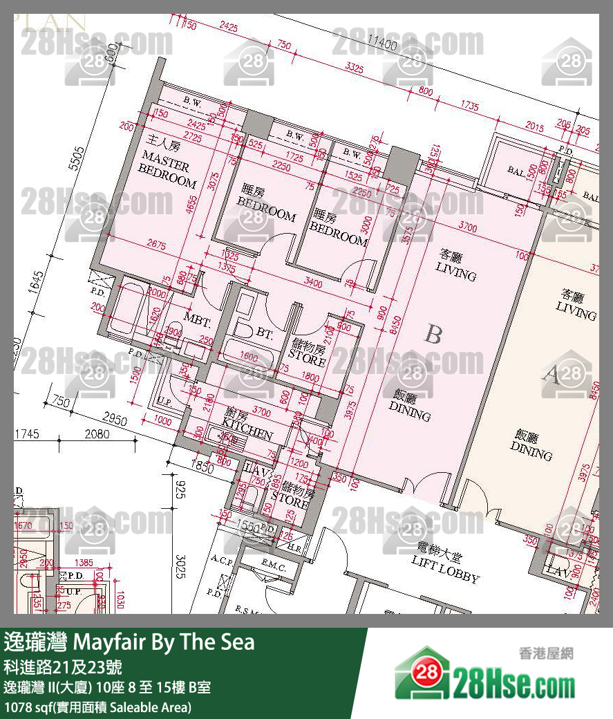 逸瓏灣 I & II  逸瓏灣 II(大廈) 10座 15樓 B室 平面圖