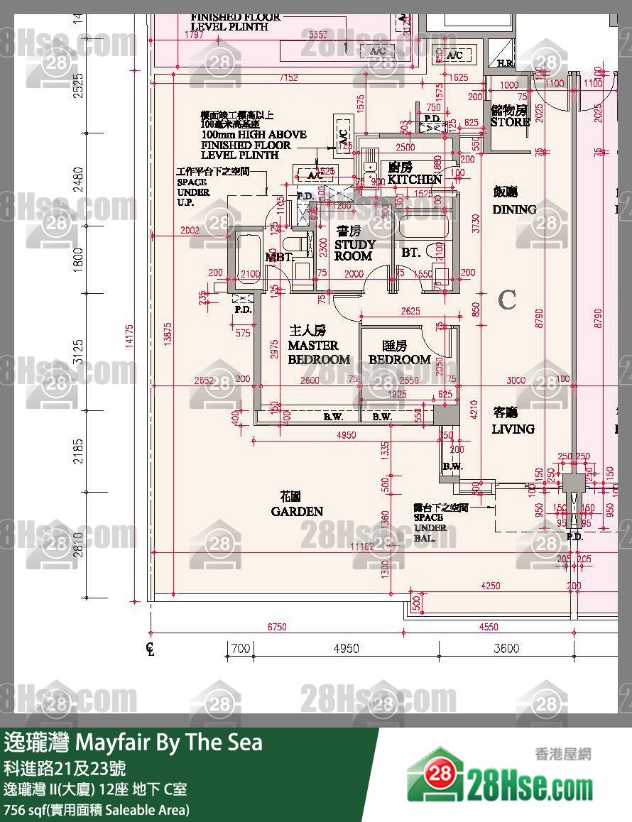 逸瓏灣 I & II  逸瓏灣 II(大廈)12座地下 C室 平面圖