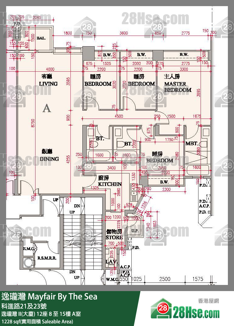 逸瓏灣 I & II  逸瓏灣 II(大廈)12座10樓 A室 平面圖