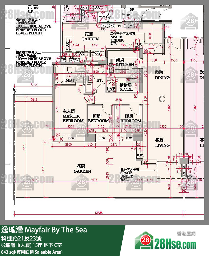 逸瓏灣 I & II  逸瓏灣 II(大廈)15座地下 C室 平面圖
