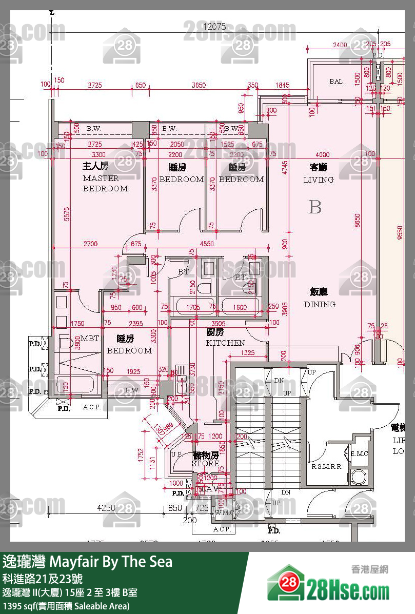 逸瓏灣 I & II  逸瓏灣 II(大廈) 15座 2樓 B室 平面圖