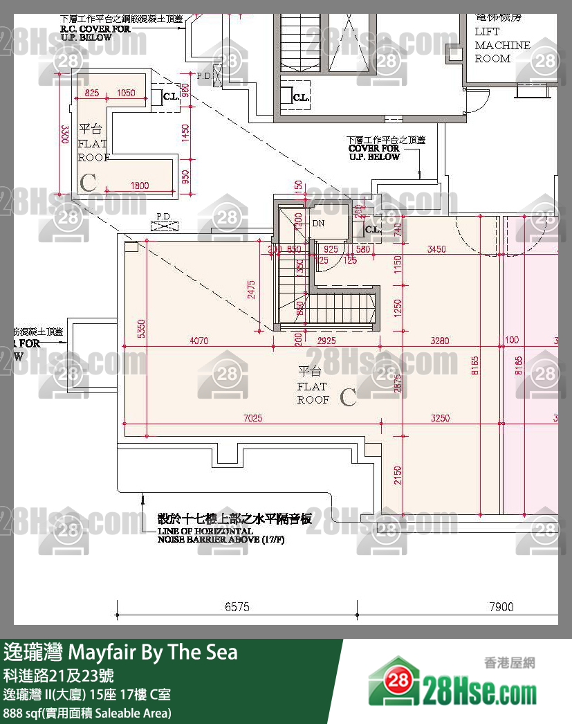 逸瓏灣 I & II  逸瓏灣 II(大廈) 15座 17樓 C室 平面圖