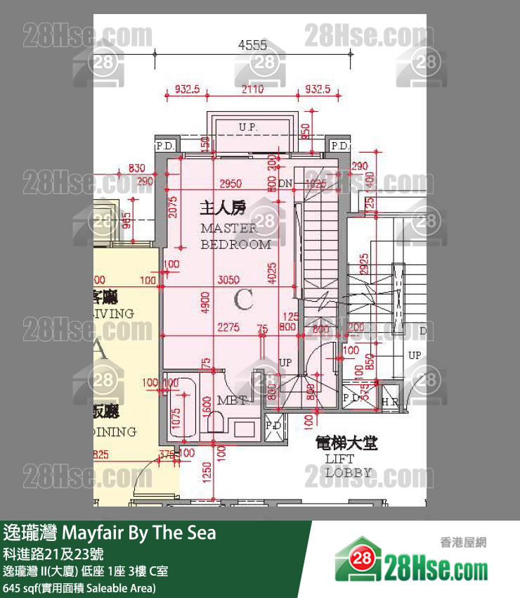 逸瓏灣 I & II  逸瓏灣 II(大廈)低座 1座3樓 C室 平面圖