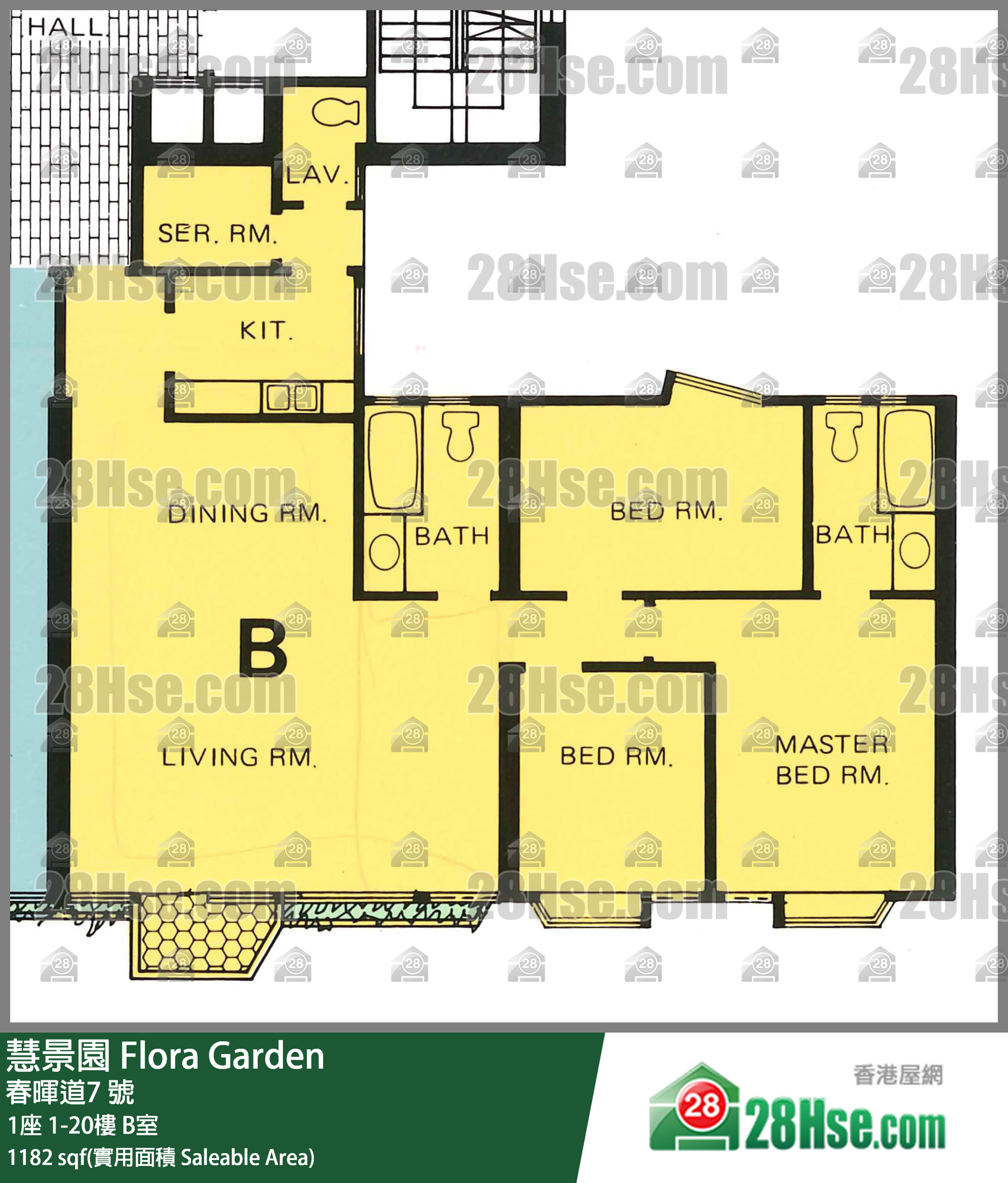 慧景園 1座13樓 B室 平面圖