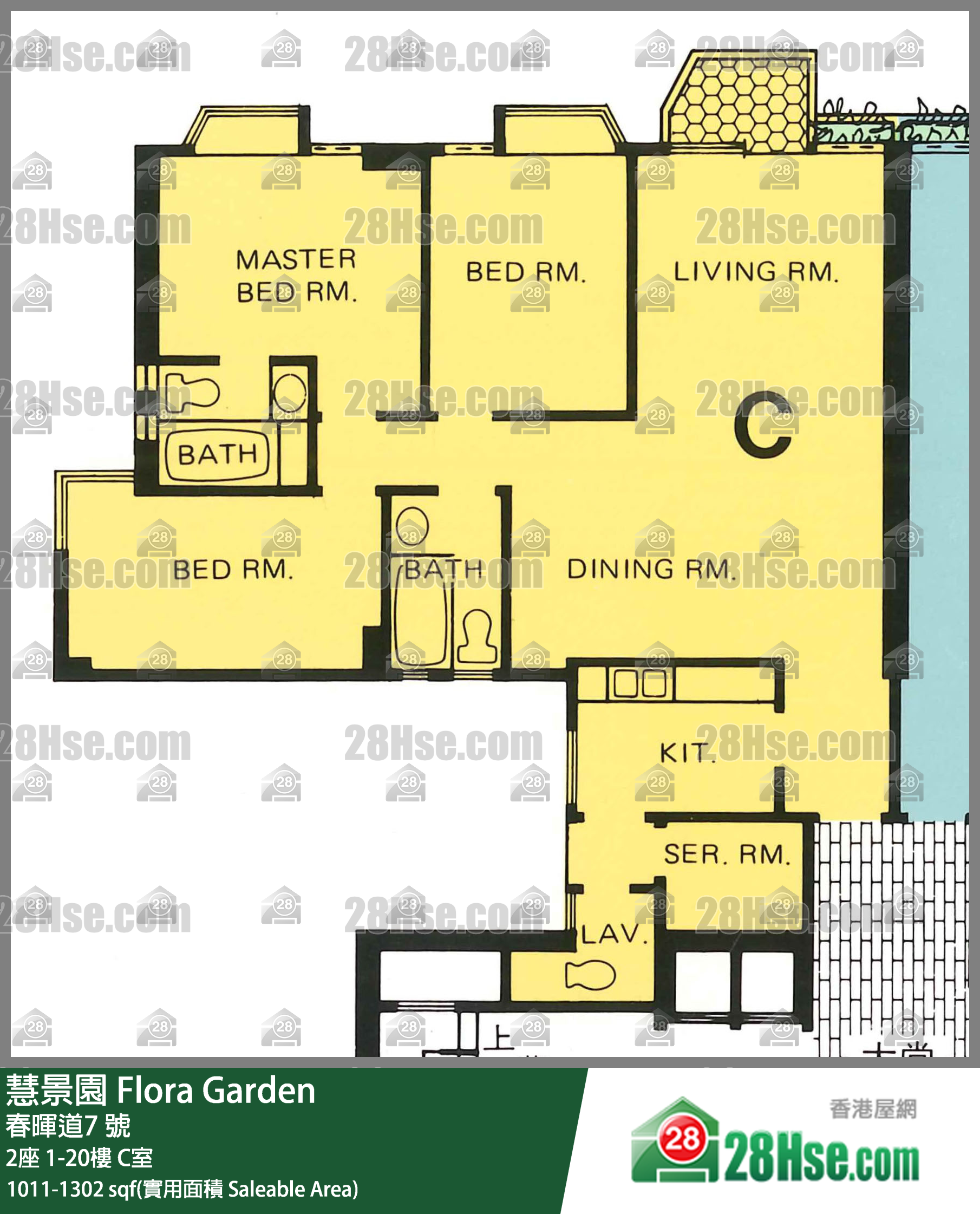 慧景園 2座 1樓 C室 平面圖