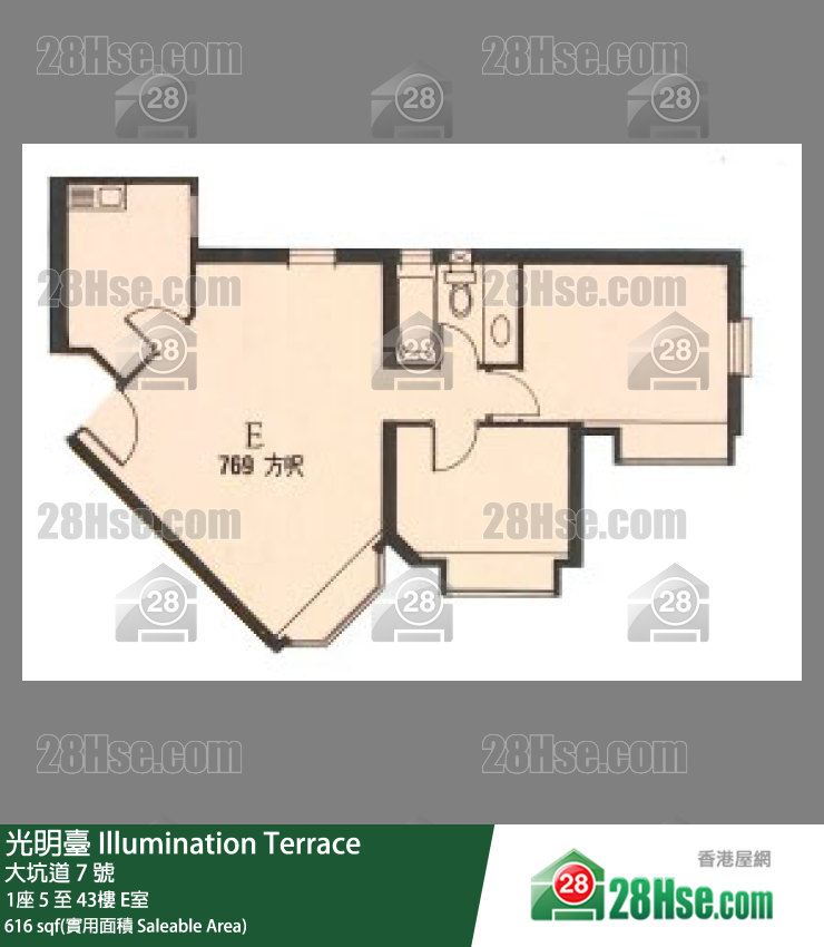 光明臺 1座 10樓 E室 平面圖