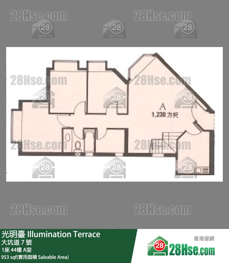 光明台 1座44楼 A室 平面图