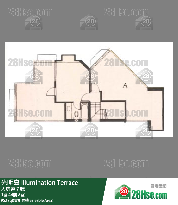 光明台 1座44楼 A室 平面图