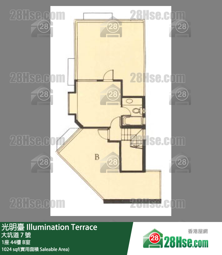 光明台 1座44楼 B室 平面图