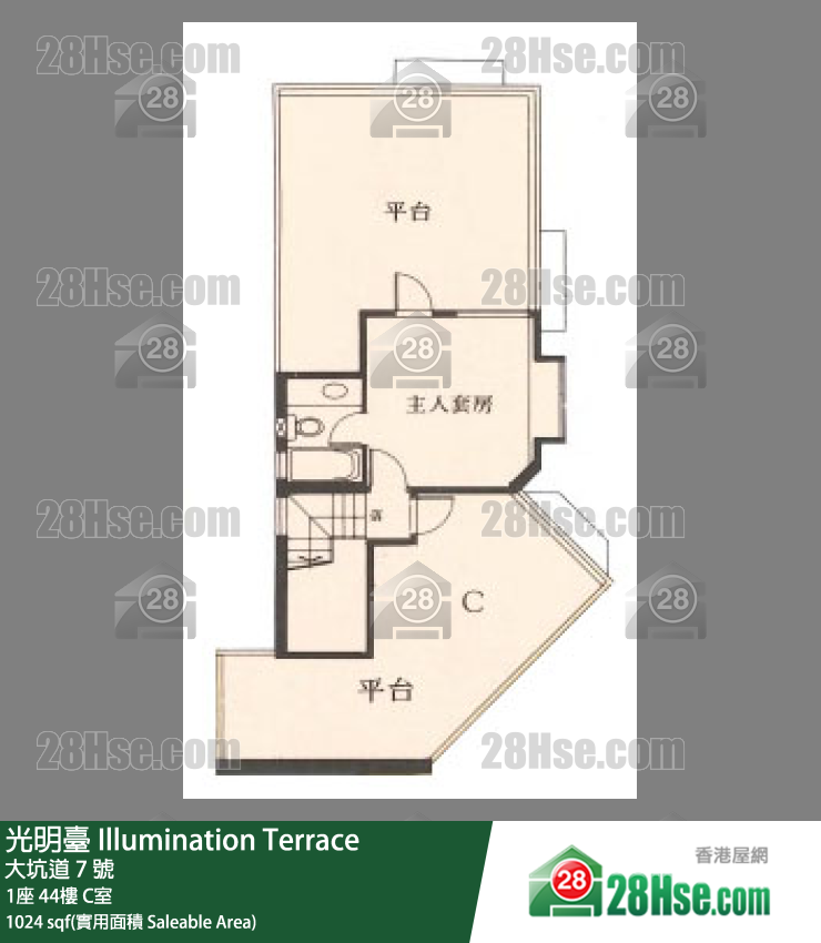 光明台 1座44楼 C室 平面图