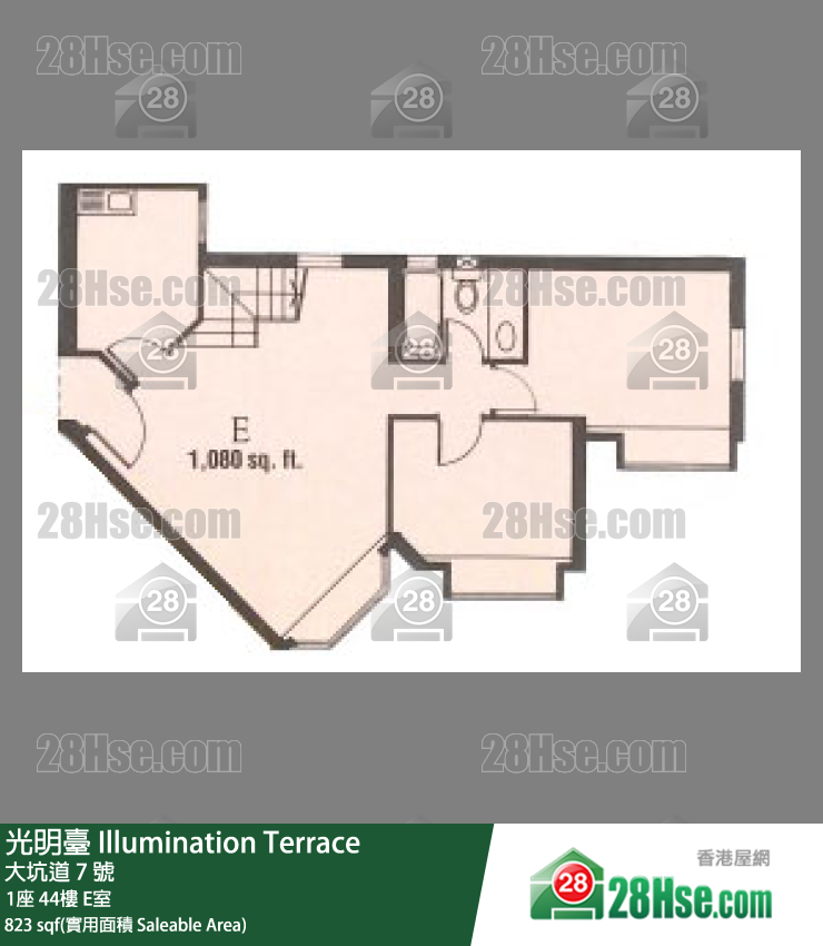 光明台 1座44楼 E室 平面图