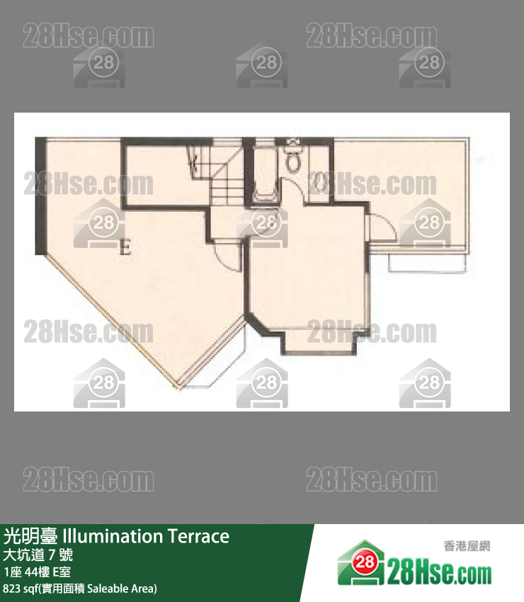 光明台 1座44楼 E室 平面图