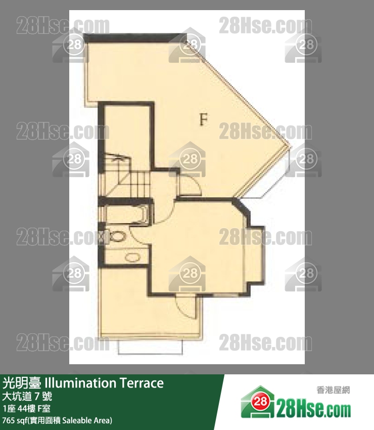 光明台 1座44楼 F室 平面图