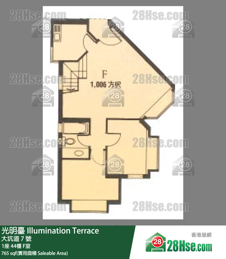 光明台 1座44楼 F室 平面图