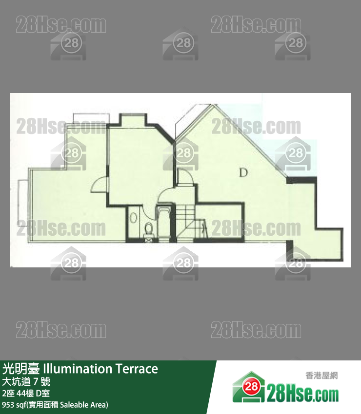 光明台 2座44楼 D室 平面图