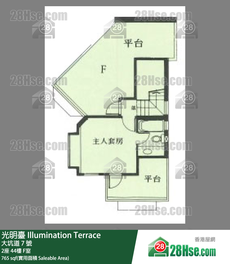 光明台 2座44楼 F室 平面图