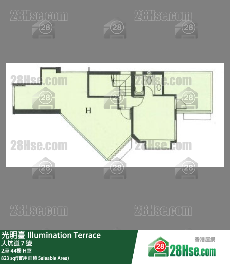 光明台 2座 44楼 H室 平面图