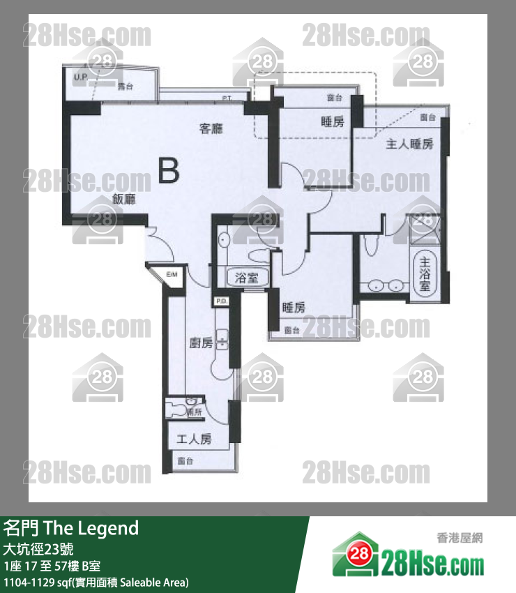 名門 1座53樓 B室 平面圖