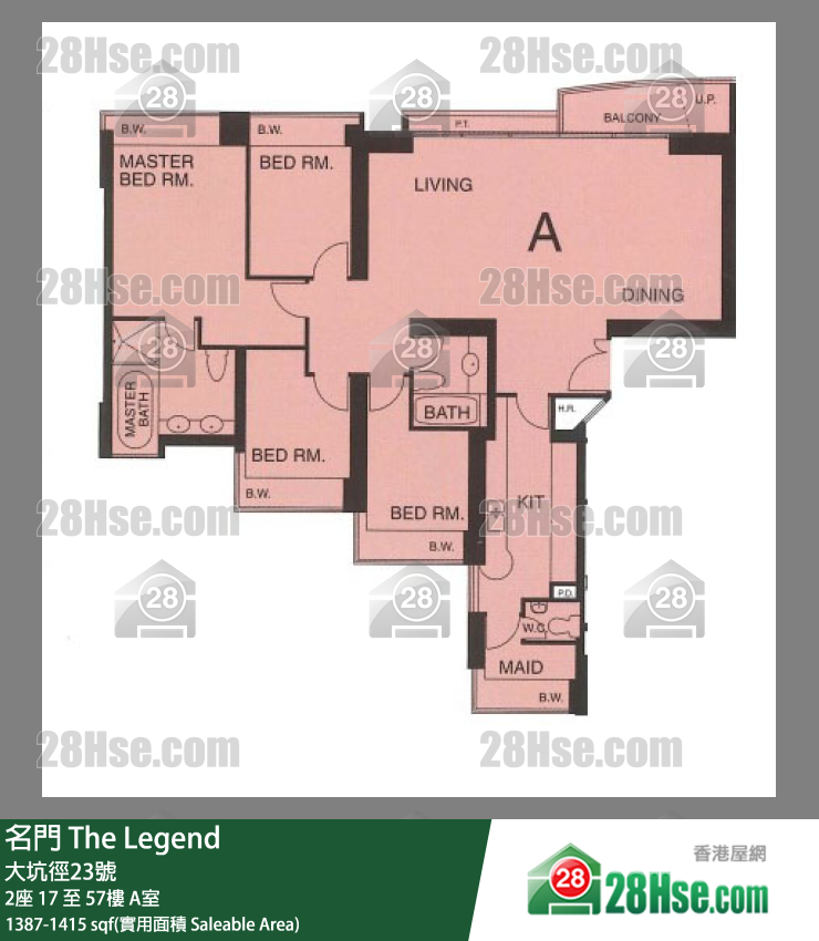名門 2座33樓 A室 平面圖