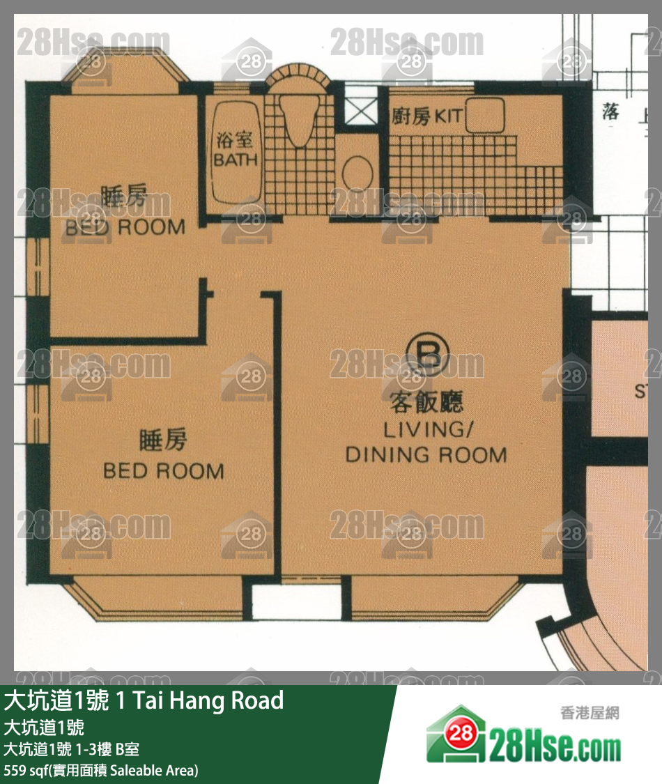 大坑道1号 大坑道1号 1楼 B室 平面图