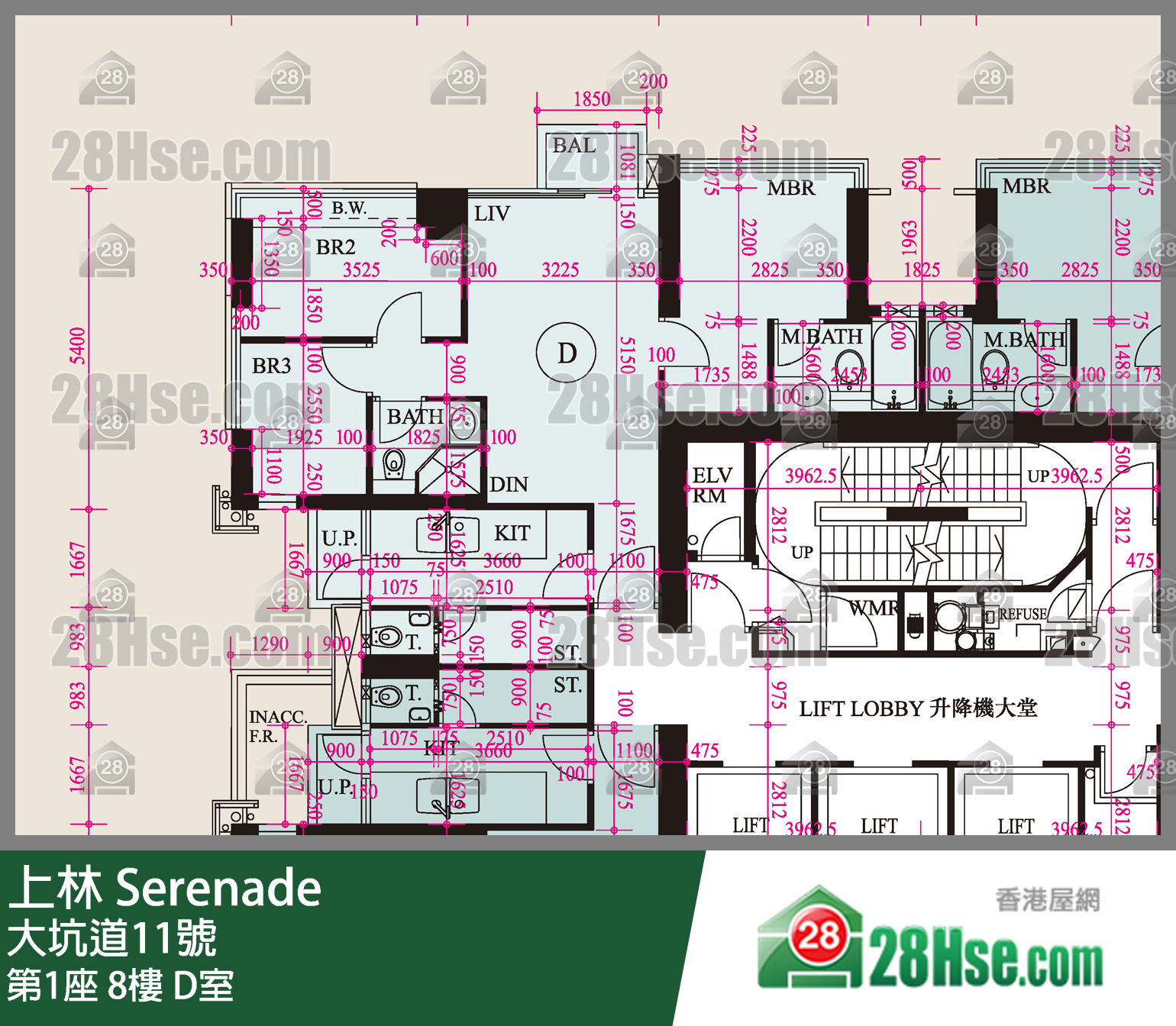 上林 第1座 8楼 D室 平面图