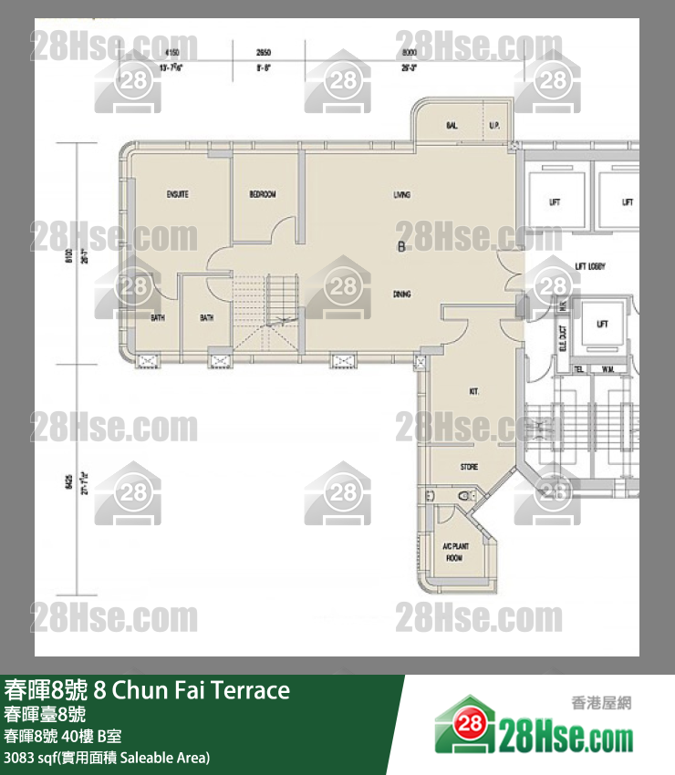 春晖8号 春晖8号40楼 B室 平面图