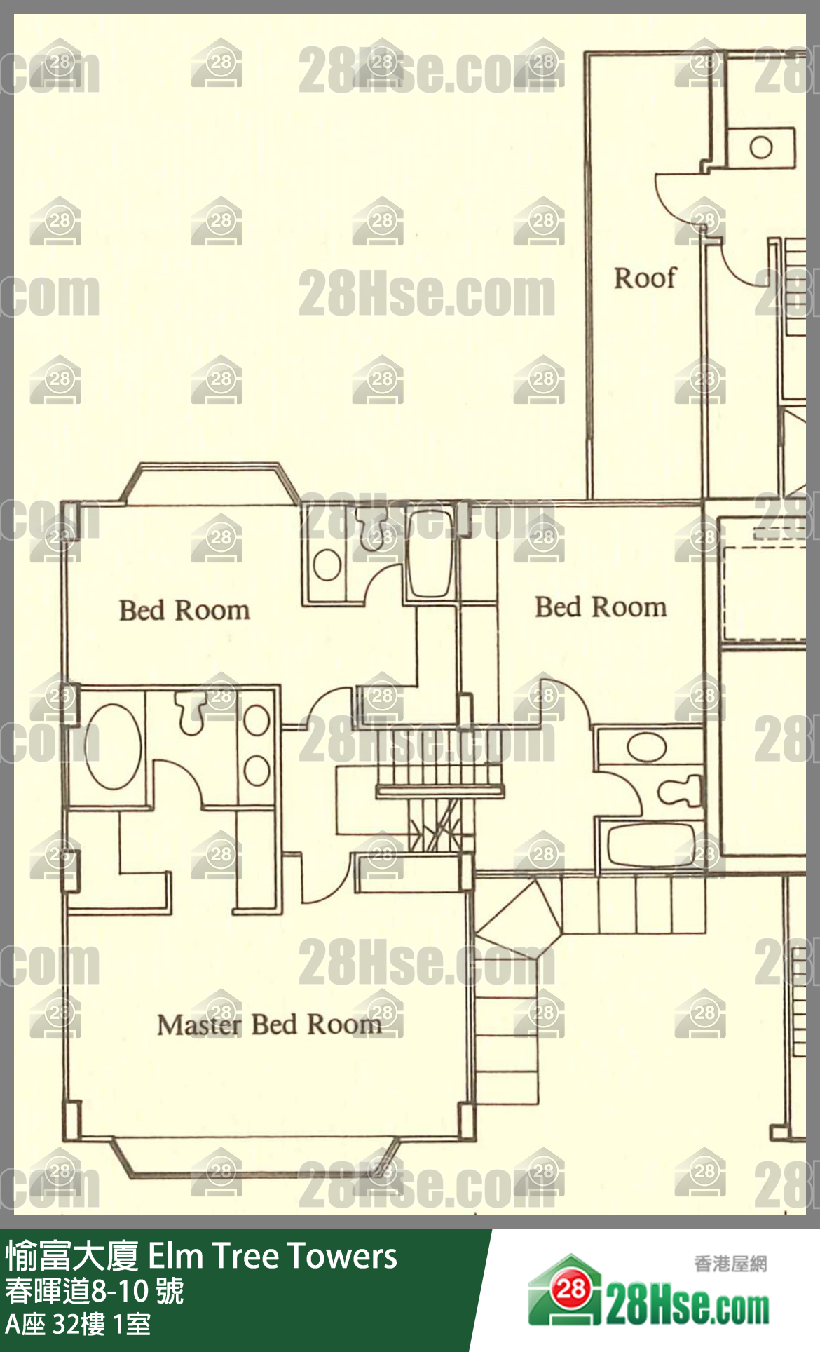 愉富大廈 A座32樓 1室 平面圖