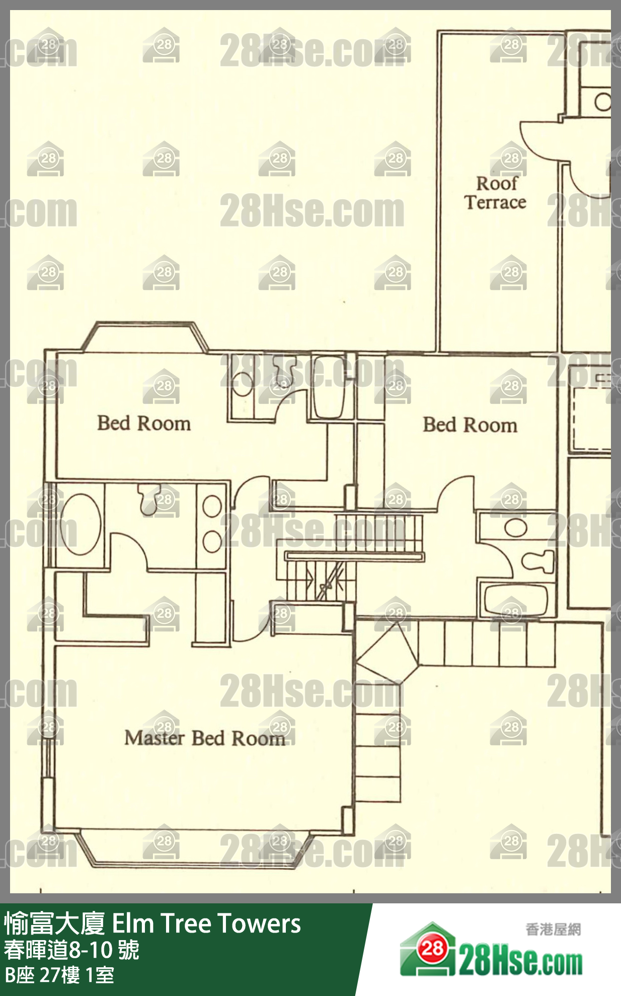 愉富大廈 B座27樓 1室 平面圖