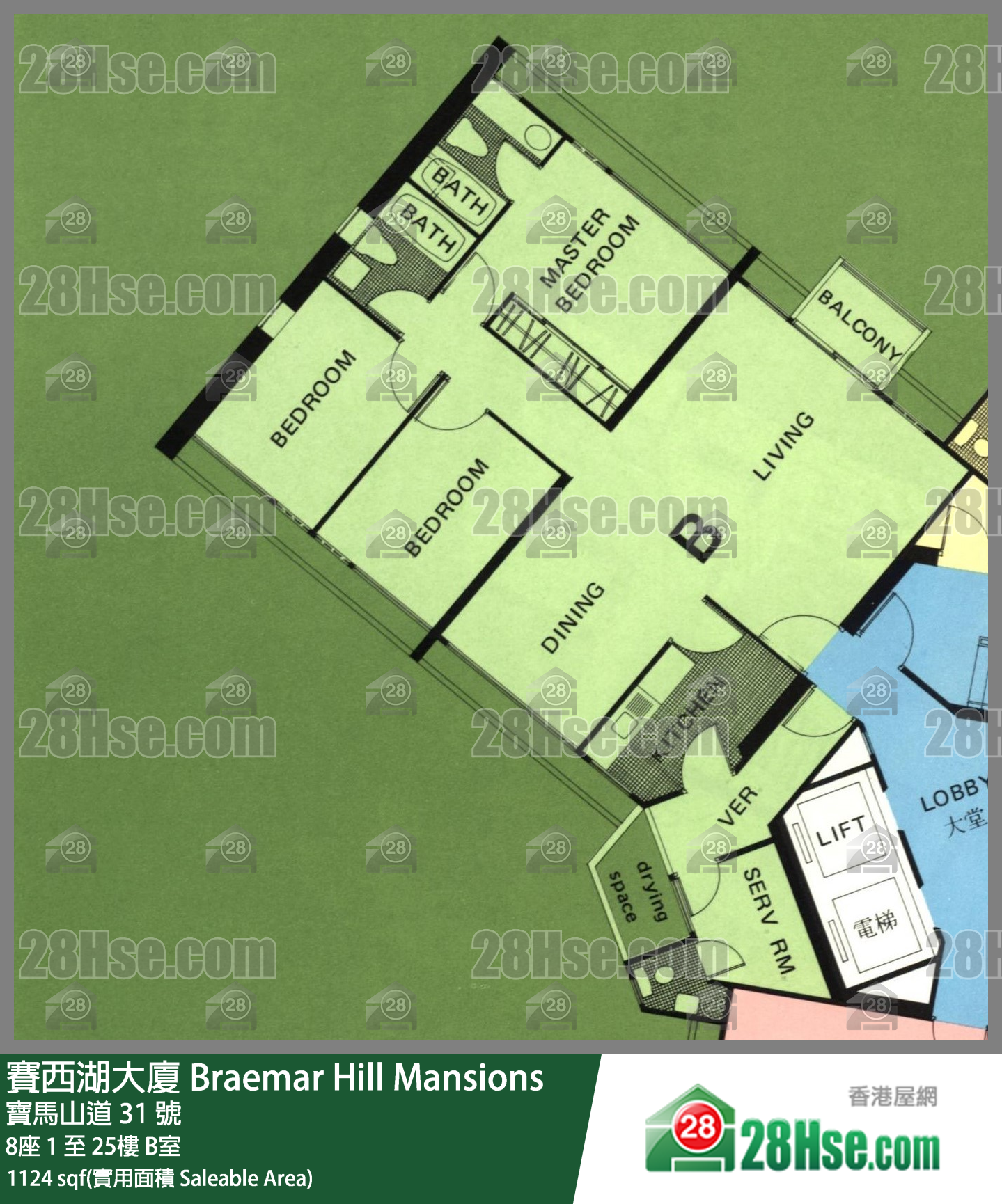 賽西湖大廈 8座5樓 B室 平面圖
