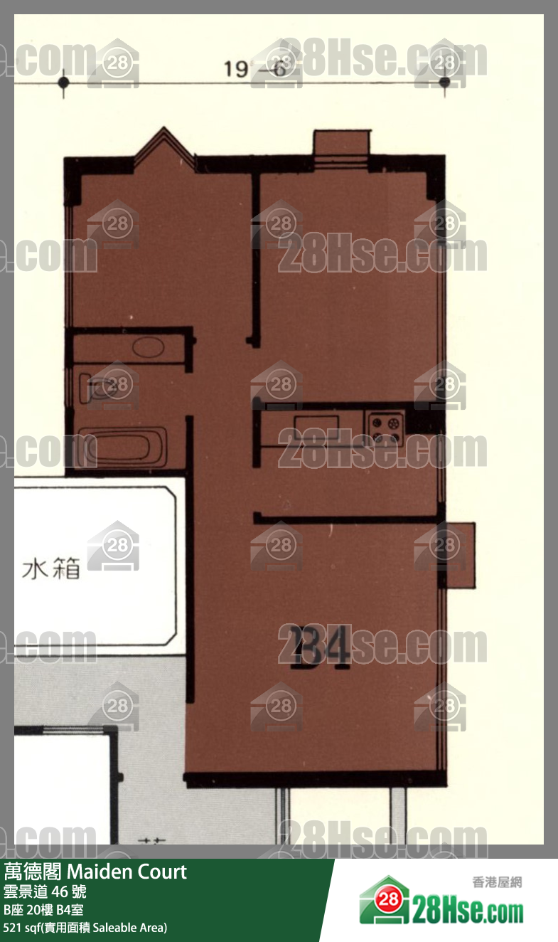 万德阁 B座 20楼 B4室 平面图
