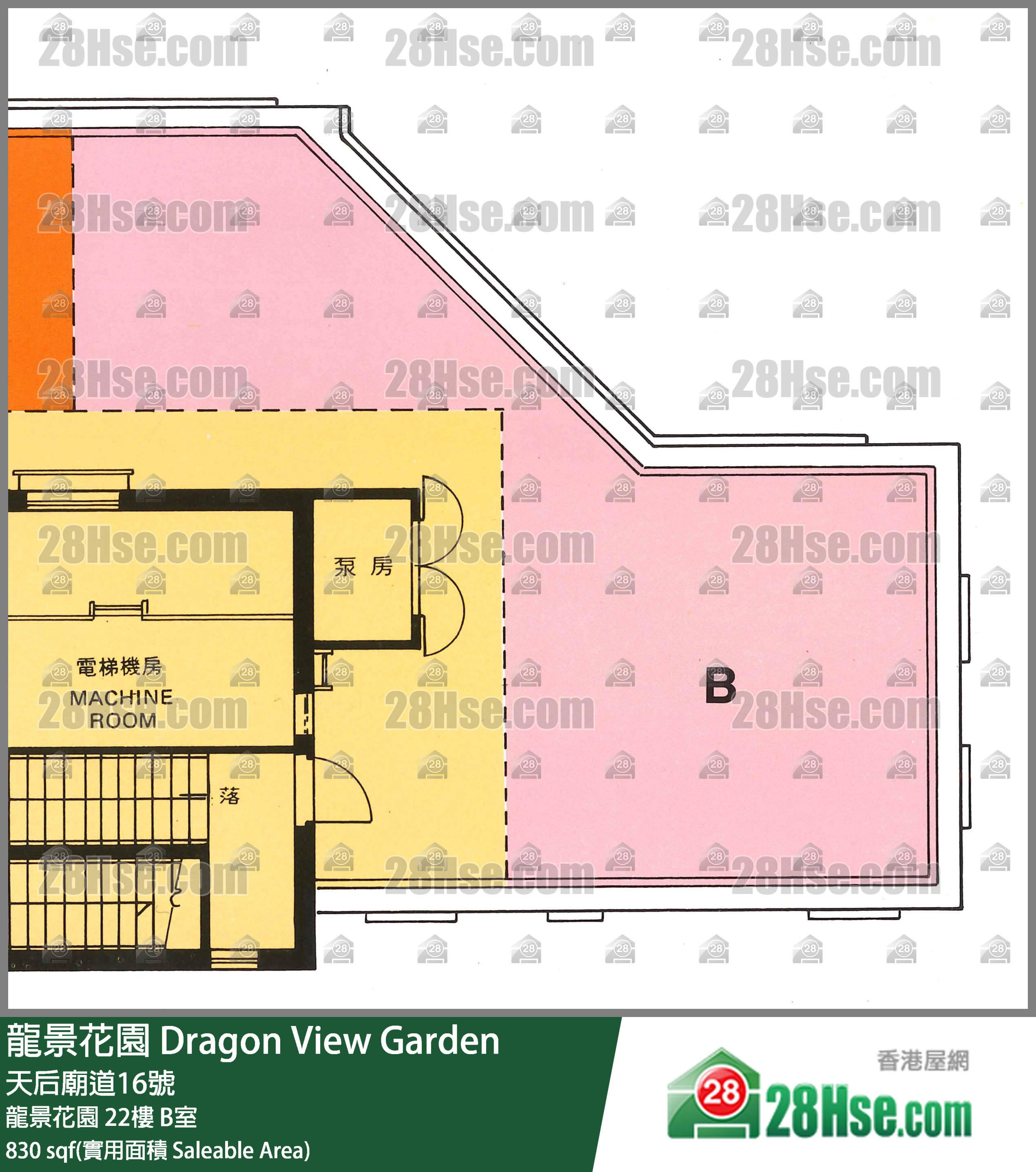 龍景花園 龍景花園22樓 B室 平面圖