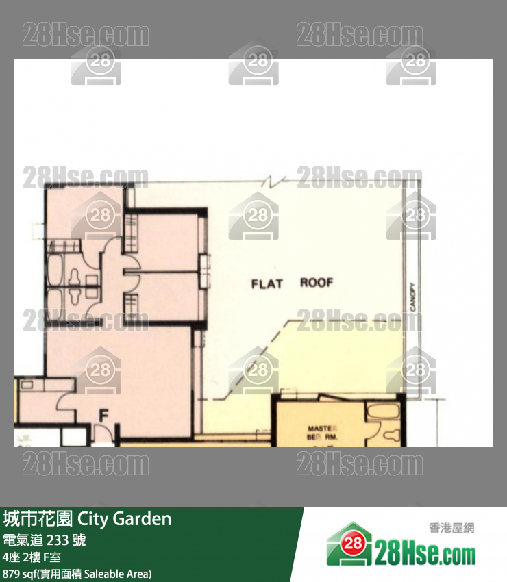 城市花園 4座2樓 F室 平面圖