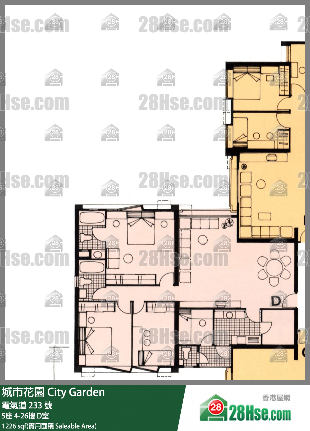 City Garden Unit FloorPlan (Provided by 28Hse)