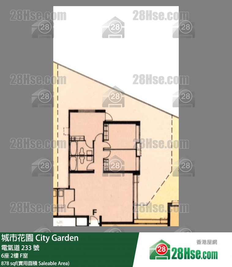 城市花园 6座2楼 F室 平面图