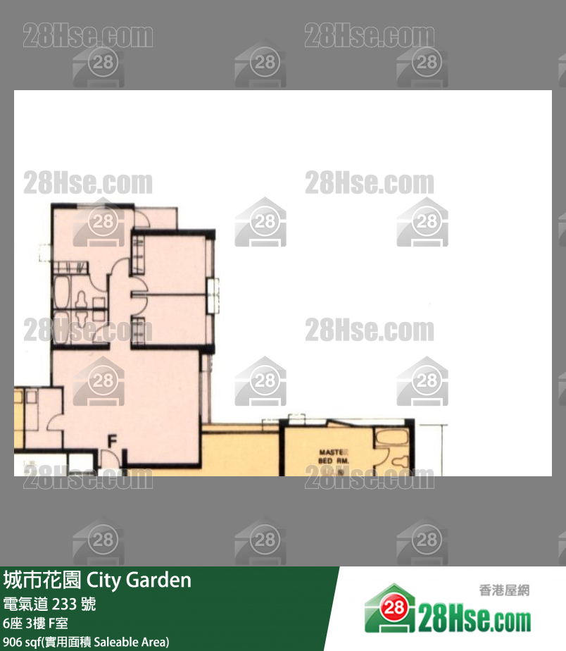 城市花园 6座3楼 F室 平面图