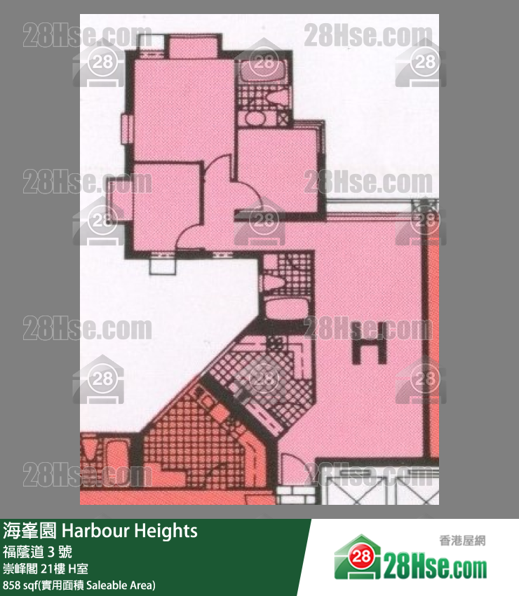 海峯園 單位平面圖(由 28Hse 提供)