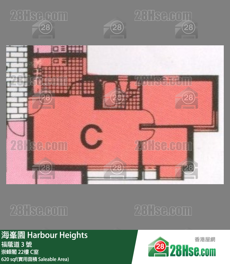 海峯園 崇峰閣22樓 C室 平面圖