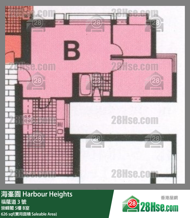 海峯園 崇峰閣5樓 B室 平面圖