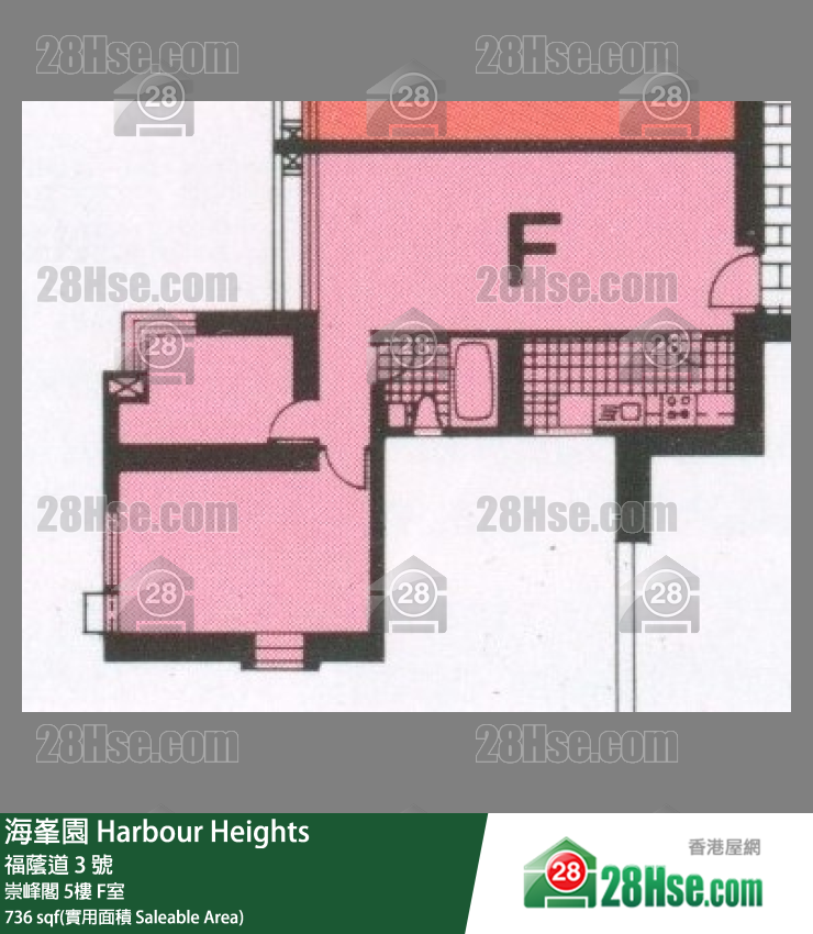 海峯園 崇峰閣5樓 F室 平面圖