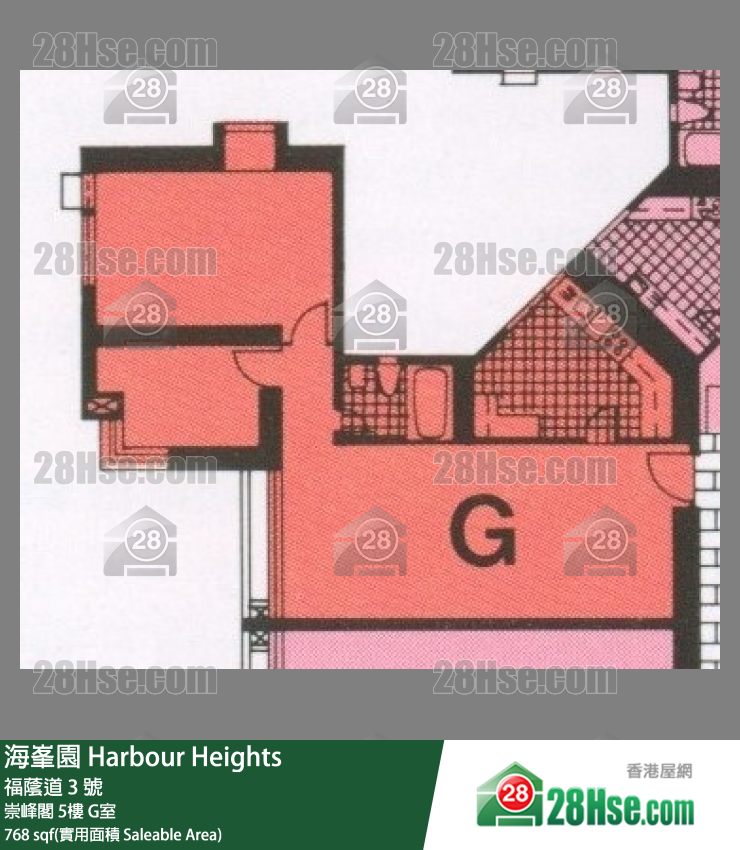 海峯園 崇峰閣5樓 G室 平面圖