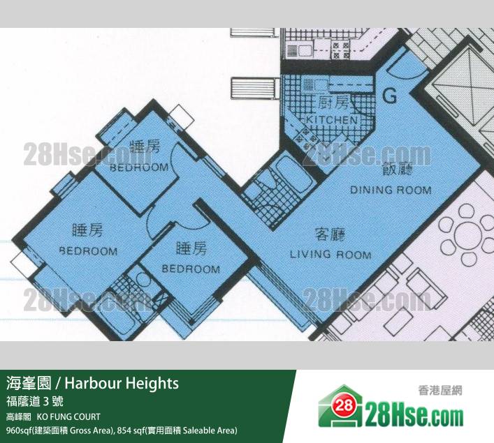 海峯园高峰阁35楼G室单位成交资料| 28Hse 香港屋网