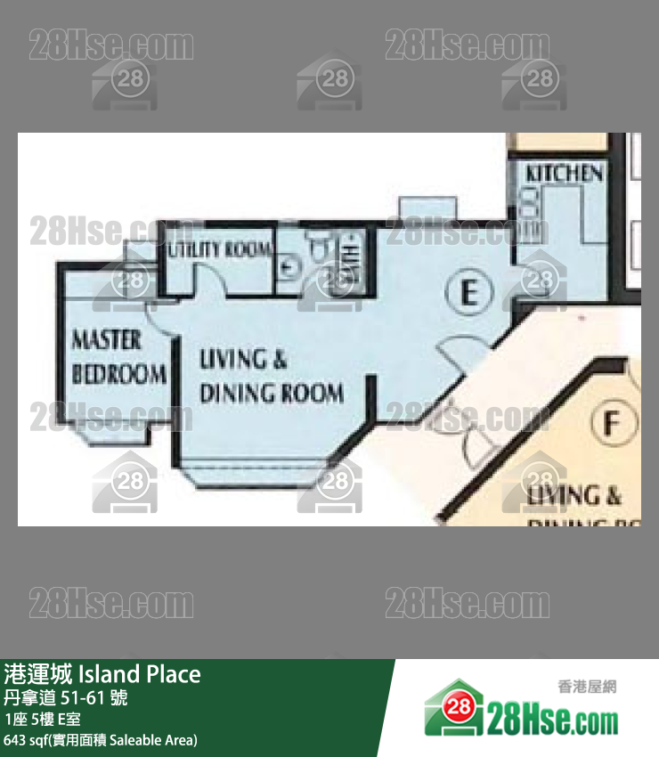 港運城 1座 5樓 E室 平面圖