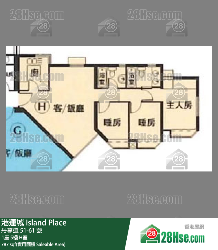 港運城 1座5樓 H室 平面圖