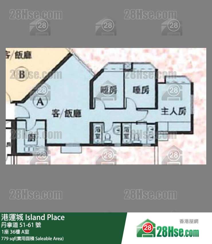 港運城 1座 36樓 A室 平面圖